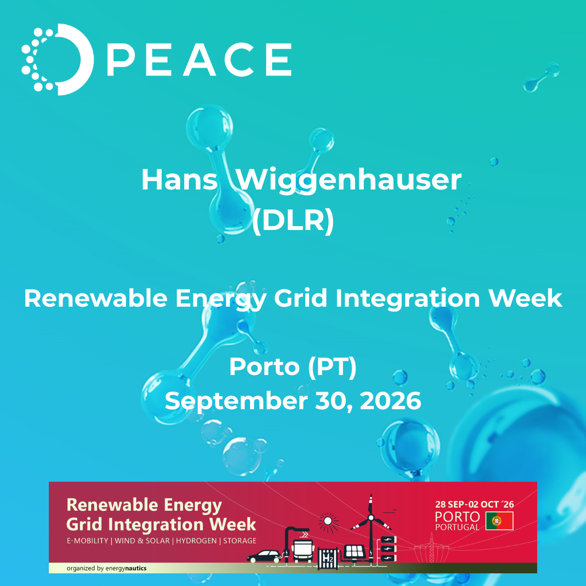 PEACE at Renewable Energy Grid Integration Week in Porto